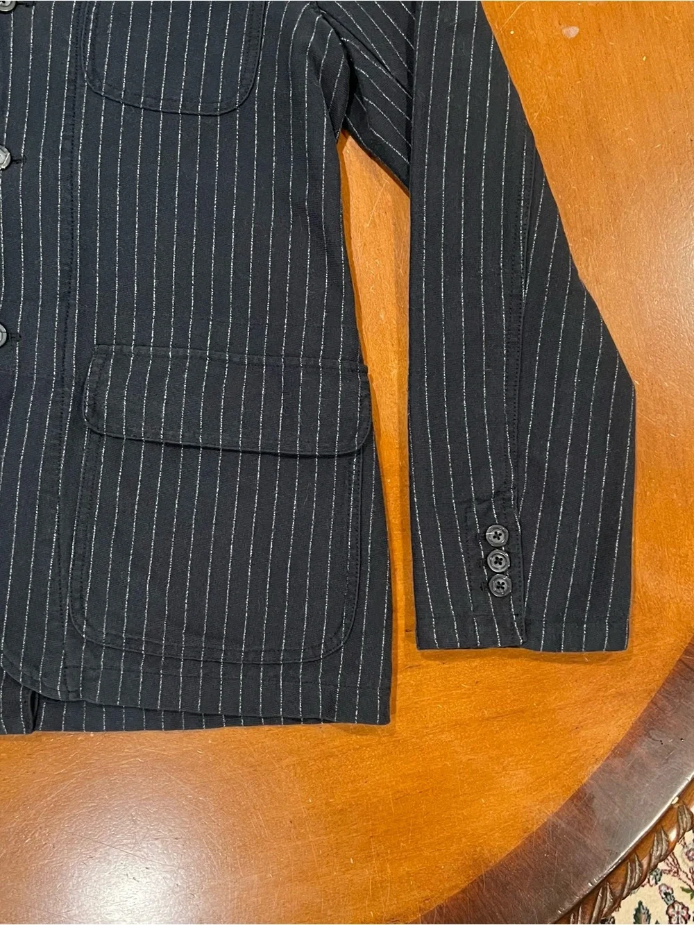 NWT Ralph Lauren Cotton Knit Striped 3-Button Unstructured Blazer Flatiron Large